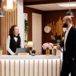 Businessman on work trip at hotel