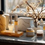 yellow mock up packaging for cosmetic and amenities in hotel